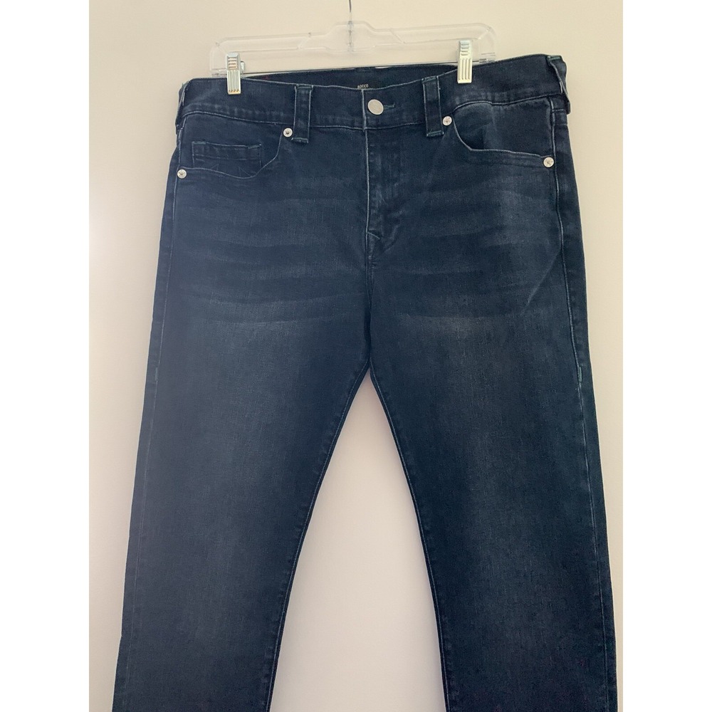 NWT TRUE RELIGION ROCCO RELAXED SKINNY NO FLAP Blue JEANS 36 X 32